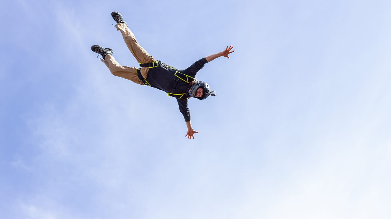 Base jumper on Bridge Day